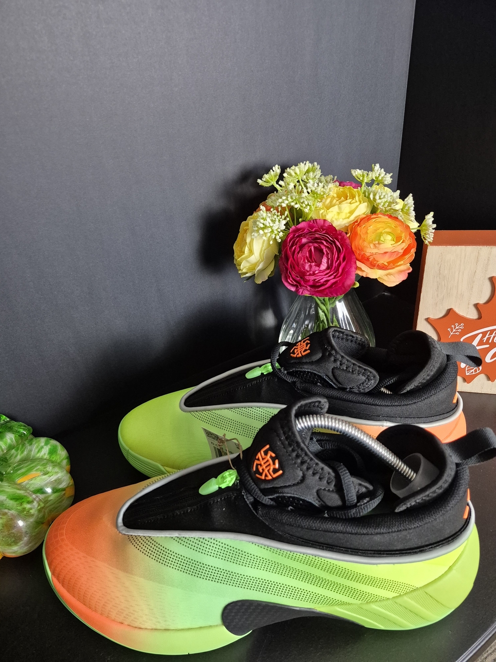 Adidas Mens Neon Green Orange Slip-On Shoes.Lime Burst! New with tags!Size 11.5